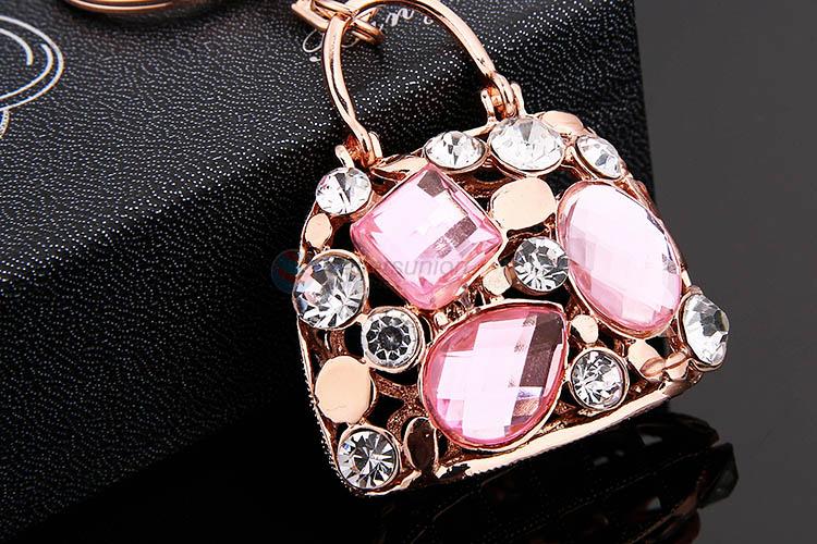 Direct Price Bag Shape Diamond Car Keychain for Woman