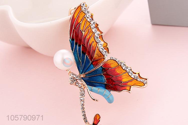 Wholesale Top Quality Alloy Butterfly Shaped Diamond Keychain