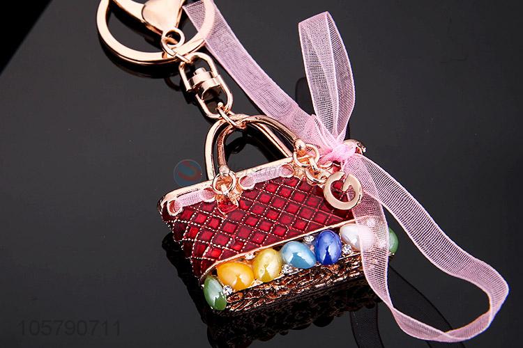 Best Sale Creative Ladies Bag Shape Diamond Car Key Ring