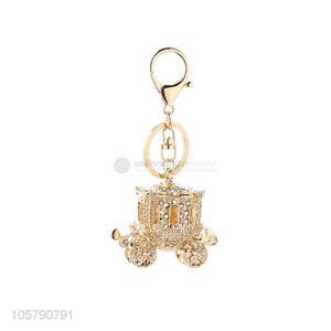 Factory Wholesale Diamond Pumkin Car Shape Keychain