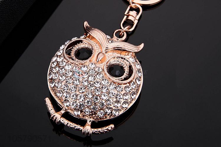 Competitive Price Cute Diamond Owl Keychain