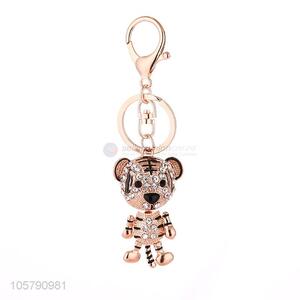 Cheap and High Quality Little Tiger Shape Alloy Keychain Diamond Girl Bag Ornaments