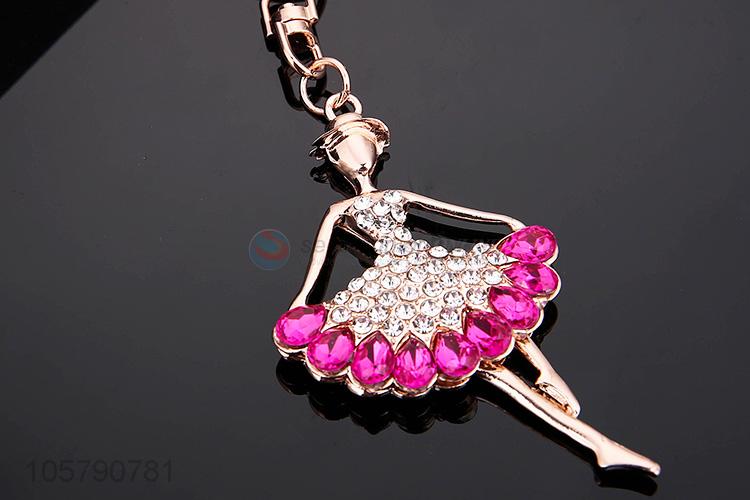 Made In China Wholesale Diamond Dancing Girl Keychain Car Pendant