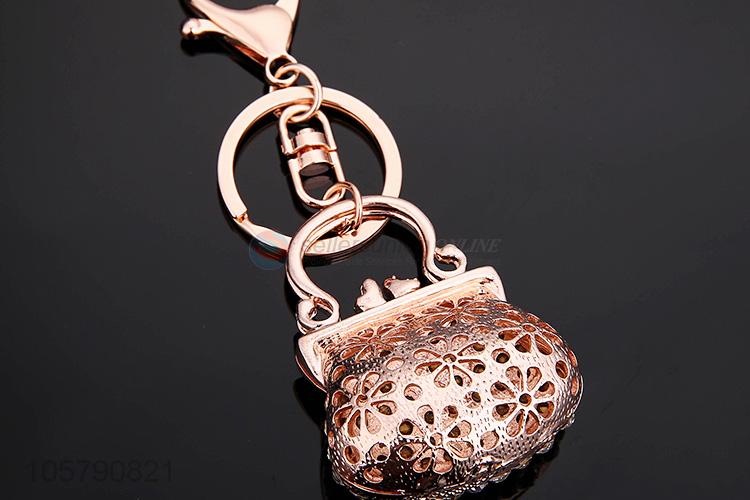 Latest Design Diamond Bag Shape Alloy Keychain Girl Bag Pendant