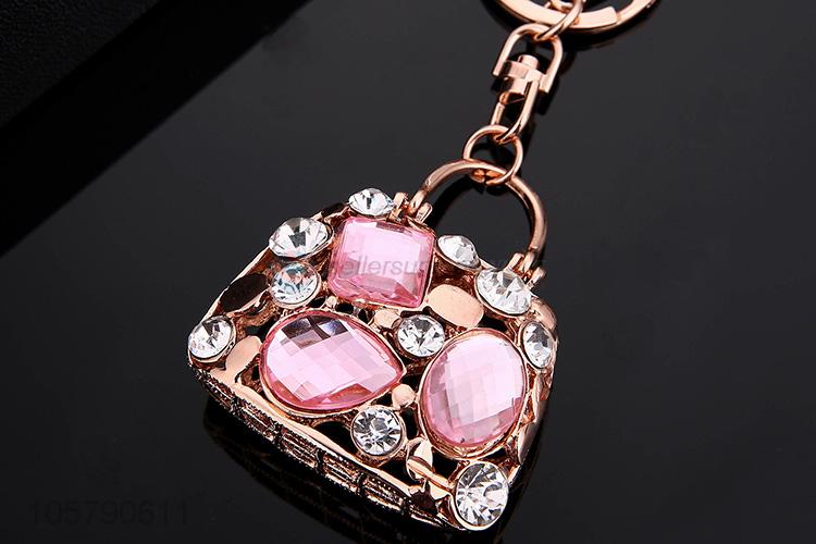 Direct Price Bag Shape Diamond Car Keychain for Woman