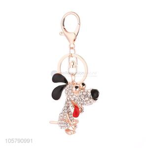 Factory Sales Dog Diamond Alloy Keychain Girls Fashion Bag Pendant