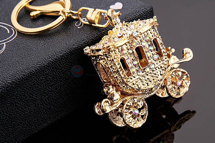 Factory Wholesale Diamond Pumkin Car Shape Keychain