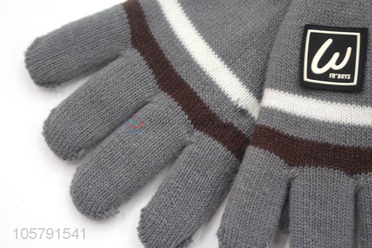 Good Sale Double-Deck Warm Gloves Five Fingers Gloves For Boy