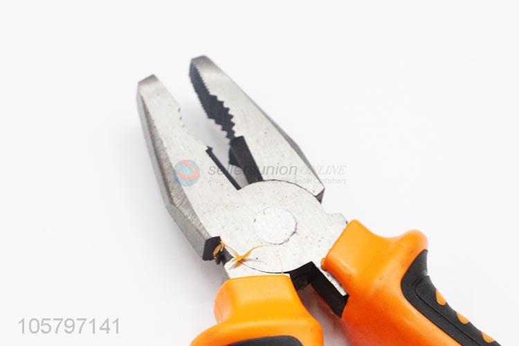 Professional supply steel combination plier with plastic handle