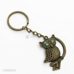 Unique Design Vintage Owl Keychain Zinc Alloy Metal Car Key Ring