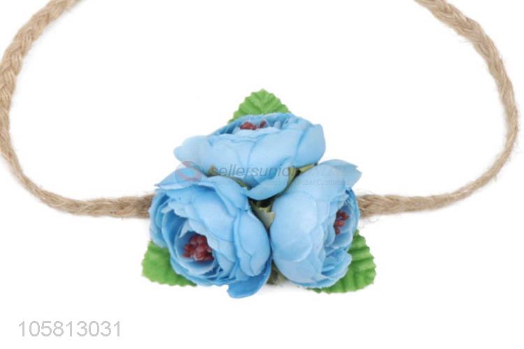 Good Quality Cloth Art Flower Hemp Rope Head Band For Children