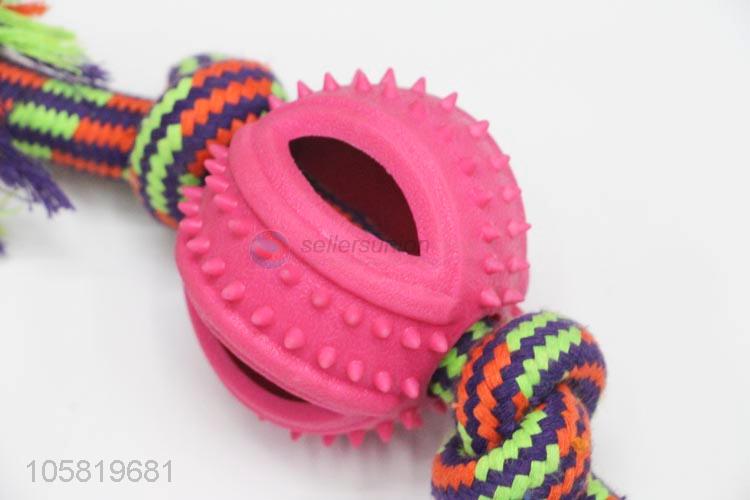 Hot Sale Rubber Ball Cotton Rope Pet Chew Toy