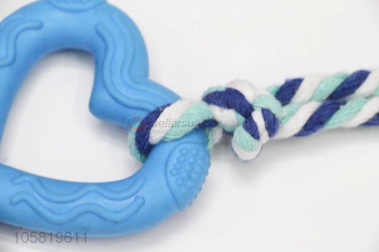 Lovely Heart Design Pet Chew Toy With Cotton Rope