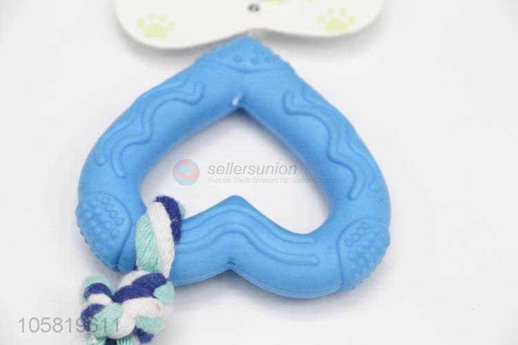 Lovely Heart Design Pet Chew Toy With Cotton Rope