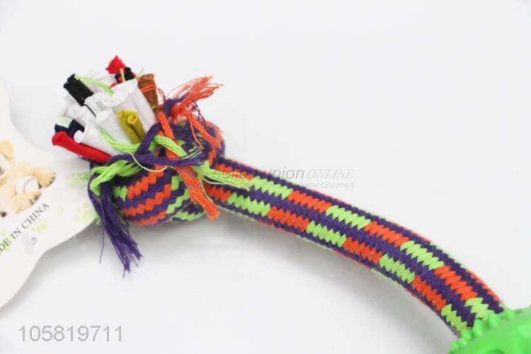 Best Selling Colorful Cotton Rope Rubber Chew Toy For Pet