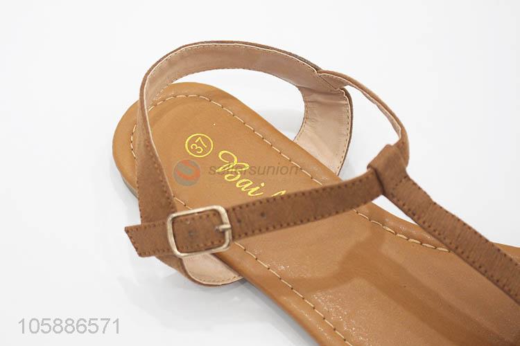 Factory sales women sandals ladies pu flat sandals