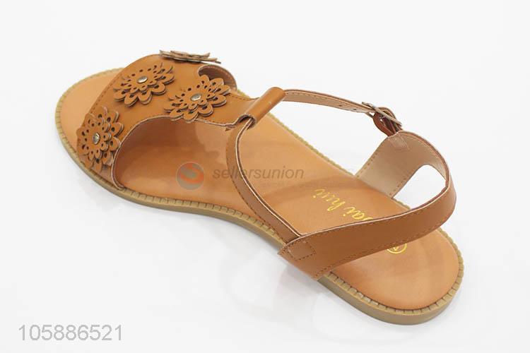 Good quality custom roman style women trendy flat sandals