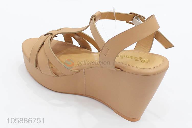 Wholesale cheap custom summer women trendy slope heel sandals