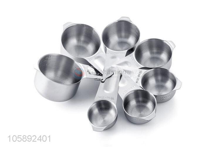 Factory whosale kitchen 7 pcs stainless steel measuring cups sets