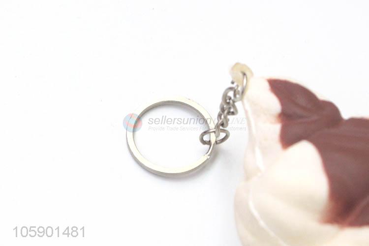 Factory customized pu material ice cream key chain key rings