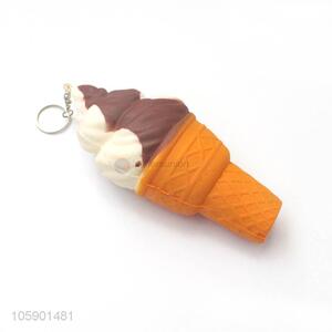 Factory customized pu material ice cream key chain key rings