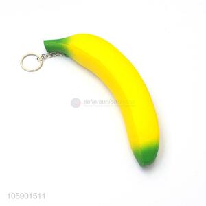 Popular promotional pu material banana key chain key rings