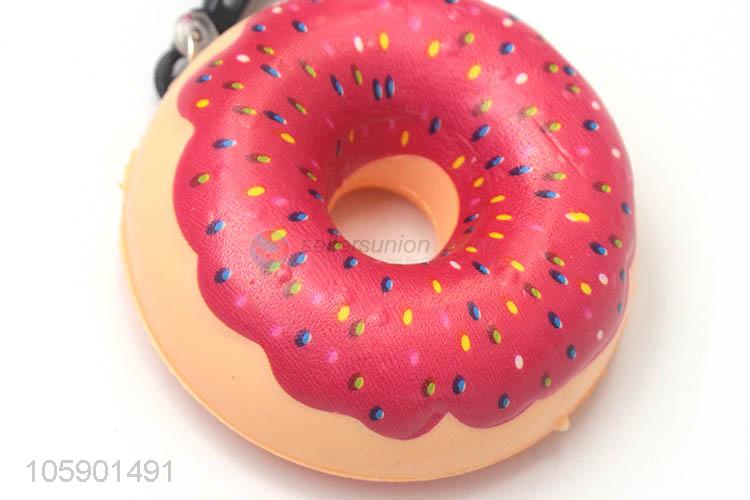 Top quality pu material donut key chain key rings