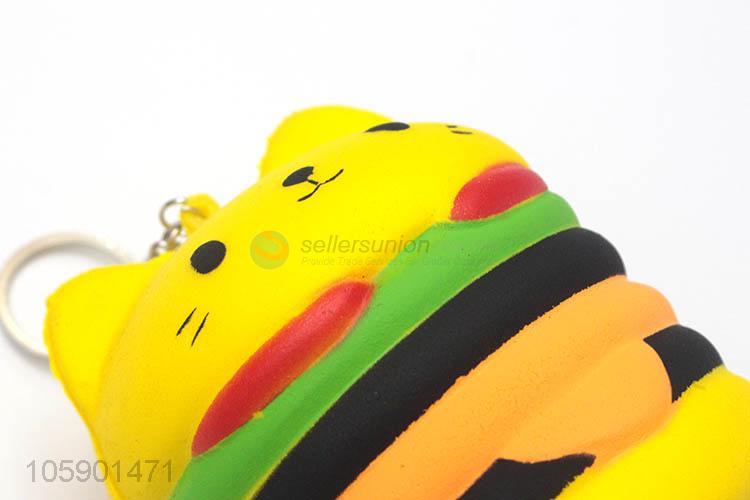 New arrival cartoon pu material cat key chain key rings