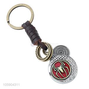 New style custom disk alloy pendant key chain leather key ring