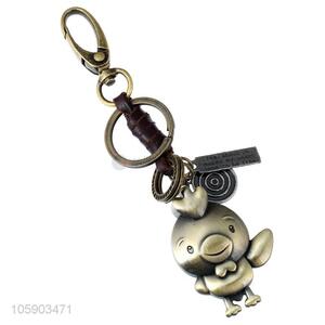 China suppliers chick alloy pendant key chain leather key ring