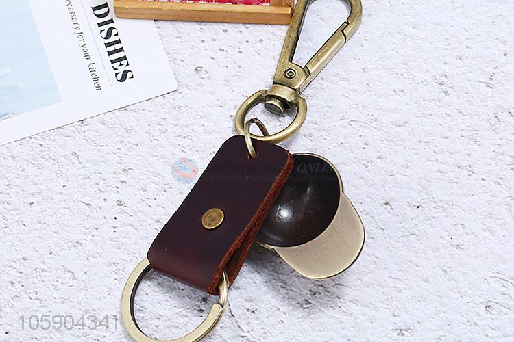 New arrival leather key chain with retro baseball charms