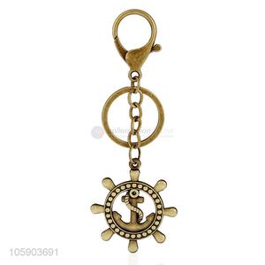 Cheap wholesale retro alloy anchor pendant key chain key ring