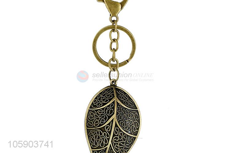 Factory wholesale key chain with retro leaf charms