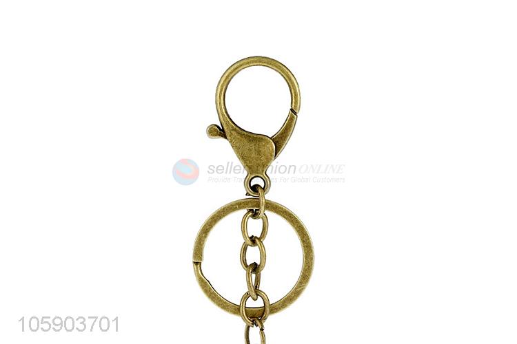 Bottom price key chain with retro alarm clock charms