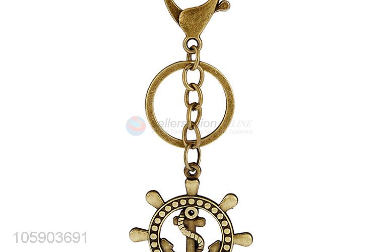 Cheap wholesale retro alloy anchor pendant key chain key ring