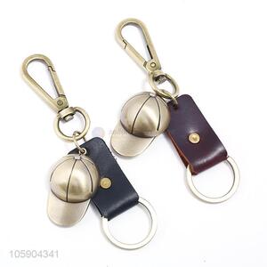 New arrival leather key chain with retro baseball charms