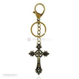 Wholesale custom cross alloy pendant key chain key ring