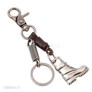 Professional supply boot alloy pendant key chain leather key ring