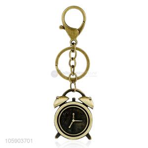 Bottom price key chain with retro alarm clock charms