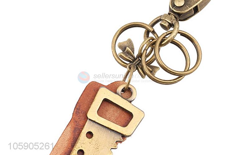 Made in China leather key chain with retro saw charms