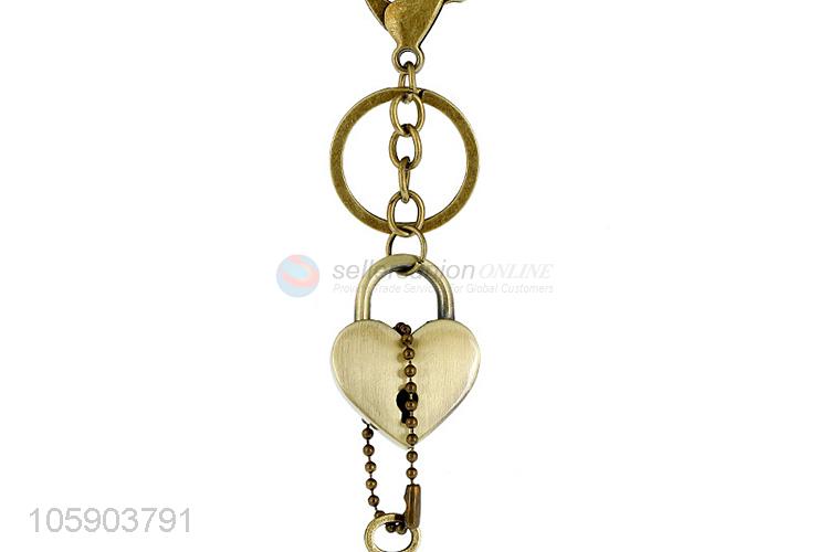 Superior factory heart key alloy pendant key chain key ring