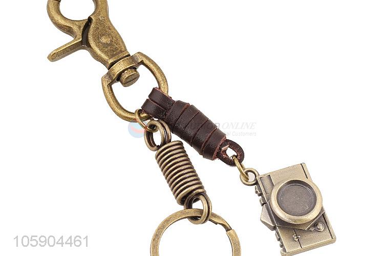 Premium quality weave leather key chain with retro camera charms