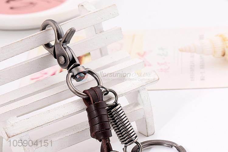 ODM factory bullet alloy pendant key chain leather key ring