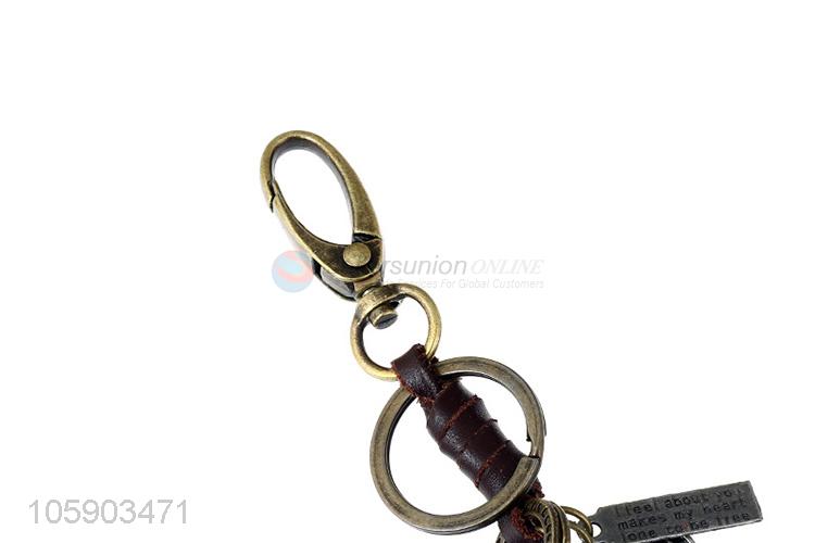 China suppliers chick alloy pendant key chain leather key ring