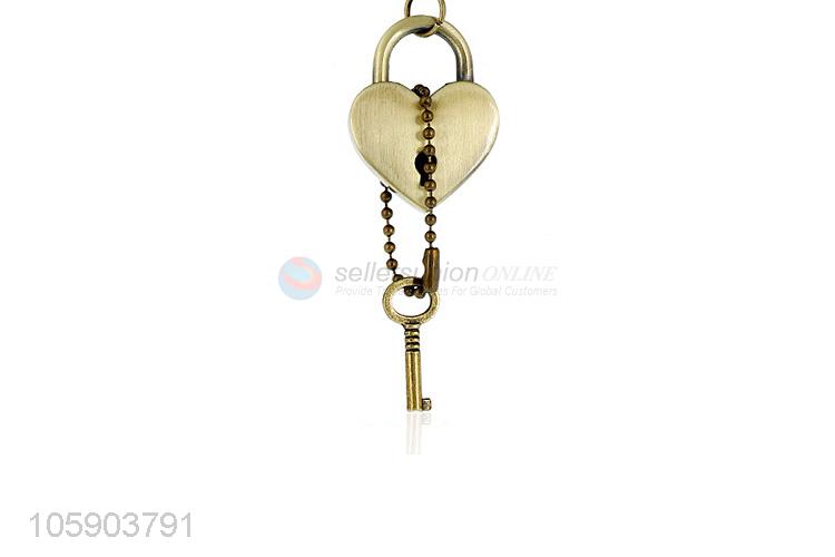 Superior factory heart key alloy pendant key chain key ring