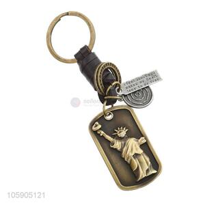 High sales personalized liberty statue pendant leather key chain