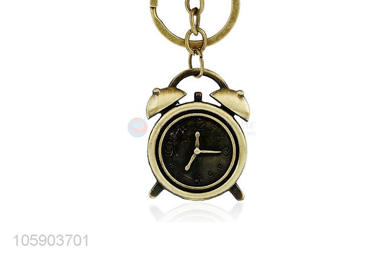 Bottom price key chain with retro alarm clock charms