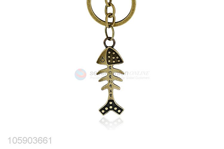 Competitive price key chain with retro fishbone charms