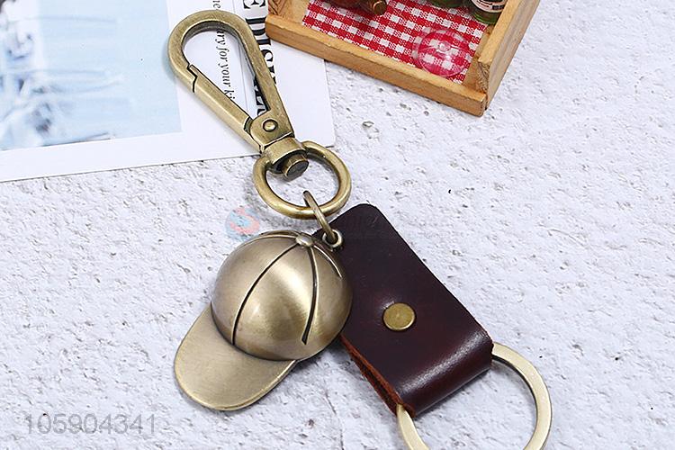 New arrival leather key chain with retro baseball charms