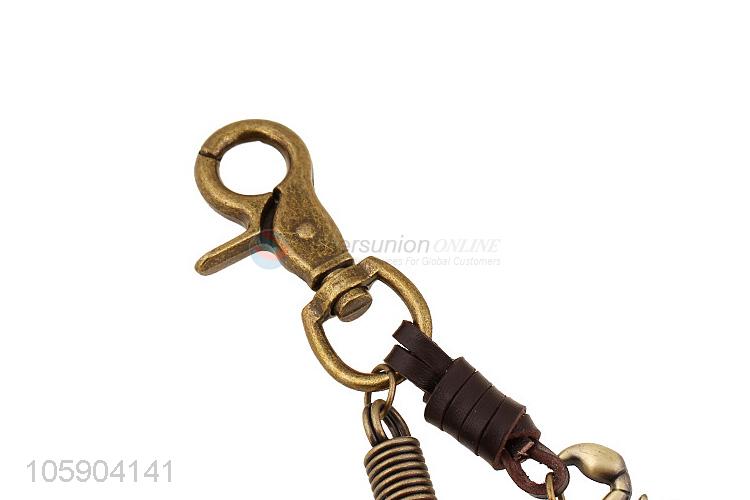 Promotional custom weave leather key chain with retro scorpion charms